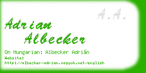 adrian albecker business card