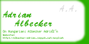 adrian albecker business card